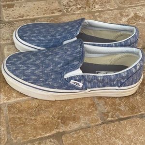 Authentic Denim blue chevron slip-on